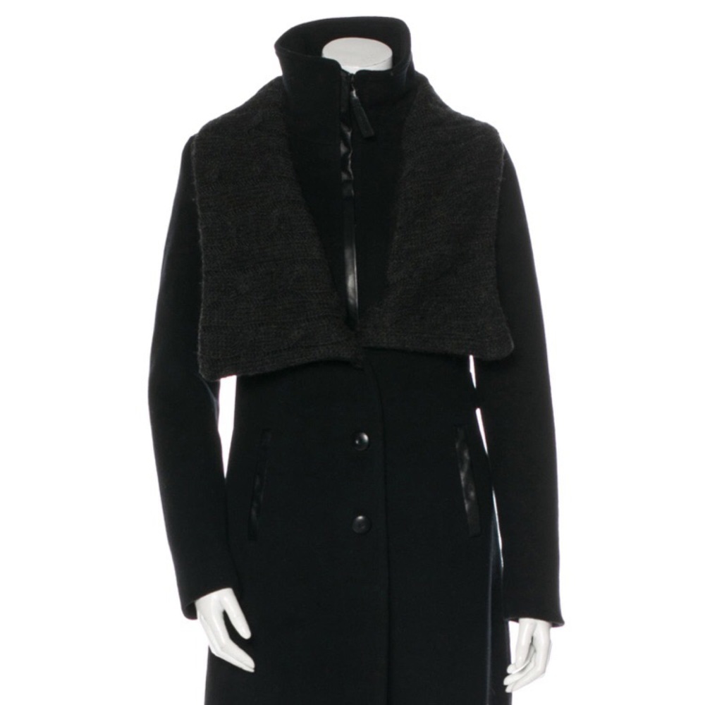 Mackage 100% Auth Wool/Leathr Winter Coat Black XS